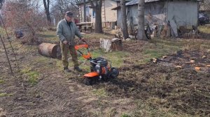 Перше випробування мотокультиватора Husqvarna TF 230