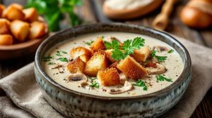 Крем-суп из шампиньонов со сливками