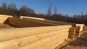 Будущий дом 8х6 метров, мансардная крыша, фронтоны рубленные, коньковое бревно