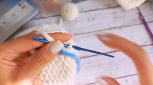 Вяжем по схеме Ушки Зайчика крючком.Кольцо Амигуруми.