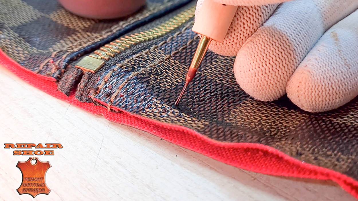 Ремонт канвы и кожи ручек на сумке Louis Vuitton Speedy 25