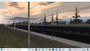 ЧС4-042 Проходит станция Семёновка с пассажирским поедом в Trainz 19