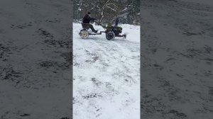 Уборка снега с отвалом на мотоблоке