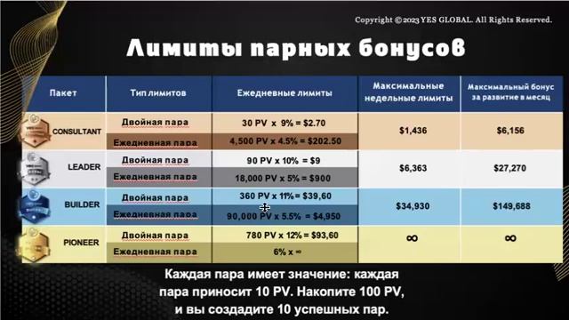 Маркетинг план Yes Global - ведущая Ольга Мамедова