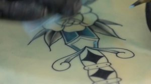 Цветная тату на искусственной коже часть 1