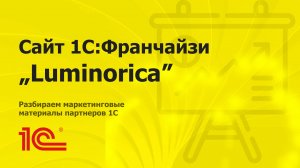 Разбираем сайт партнера 1С "Luminorica" из г. Санкт-Петербург