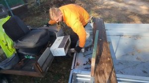 Транспортировка прицепа мотоблока в соседнюю деревню