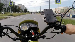 Мопед colt scrambler, первый выезд после сборки, замена звезд