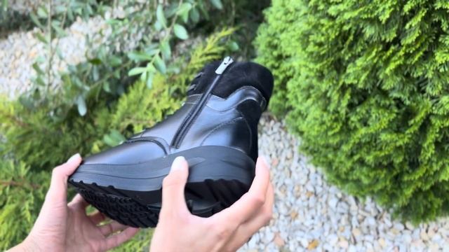 Жіночі зимові чорні черевики із натуральної шкіри Арт смотреть онлайн