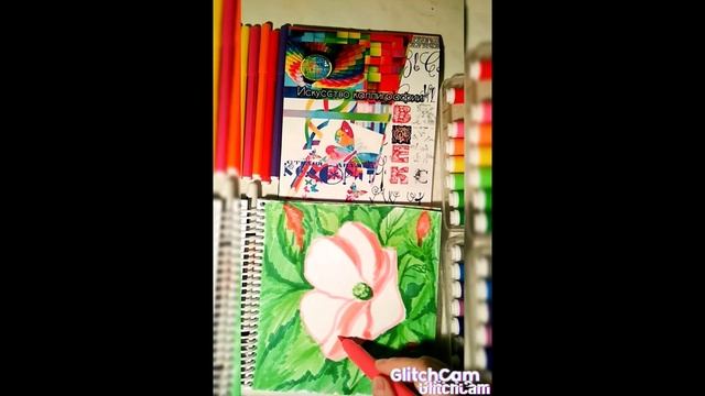 Lesson ROZA of yellow, tulip ,poppies рисование под музыку РОЗА,  маки, ? смотреть онлайн