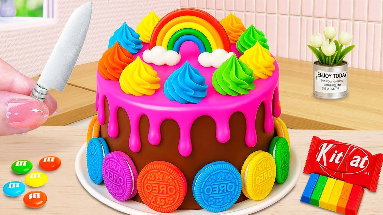 Мультики залипалки. Мини-радужные шоколадные пирожные OREO 🌈🍫 Смотреть онлайн мультики для детей