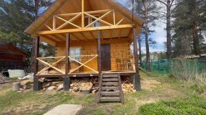 Ск Бюджетный дом обзор дома 6*6м с террасой и балконом 2*6м из бруса 150*150мм.🏡