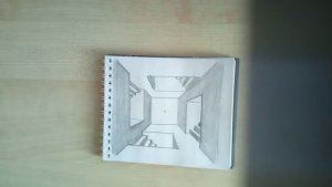 Учусь рисовать по книге. Двадцать второй день. Фронтальная перспектива комнаты