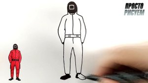 Рисуем Охранник Квадрат из ИГРА В КАЛЬМАРА 2