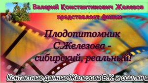 Плодопитомник С.Железова - сибирский, реальный!