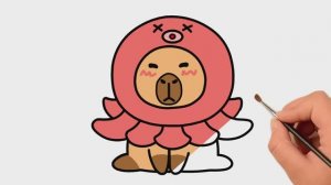 Как легко нарисовать капибару с осьминогом