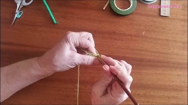 Вязаный тюльпан в горшочке часть 2
