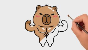 Как нарисовать симпатичную капибару качок