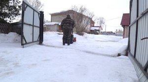 Уборка снега с помощью мотобуксировщика Балтмоторс Sno