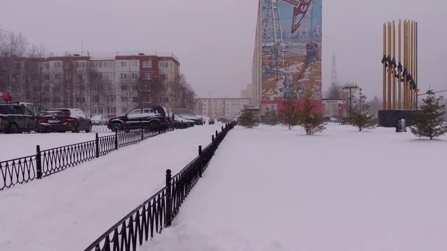 Сильный снегопад, Сибирь, город Когалым, Югра, Тюменск? смотреть онлайн