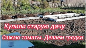 Купили старую дачу. Сажаю томаты. Делаем грядки.
