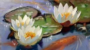 Кувшинки .Живопись маслом