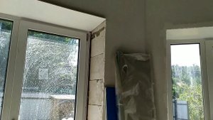 Установка теплых откосов и подоконника.