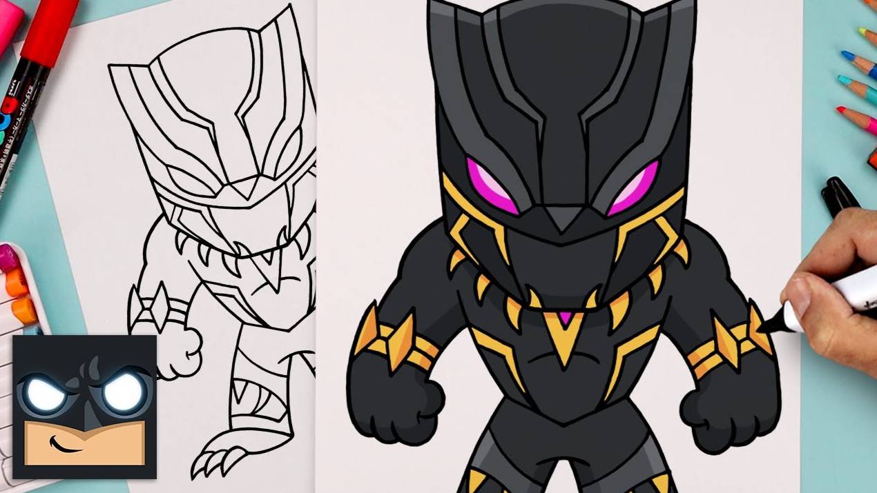 Как нарисовать ЧЕРНУЮ ПАНТЕРУ из МАРВЛ (БЕЗ ЛИШНИХ СЛОВ) смотреть онлайн