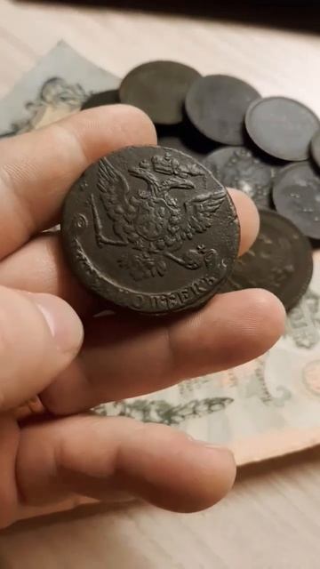 РЕДКИЙ СОХРАН ПЯТАКА ЕЛИЗАВЕТЫ, ВЫКОПАН МНОЙ ЛЕТОМ 2022!