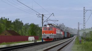 Trainz, ВЛ85-246 с грузовым составом  перегон Винай - Усенская. Снято 13 Мая 2020 г.