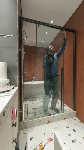 Ремонт душевой, часть 6 #плитка #стекляннаяперегородка смотреть онлайн