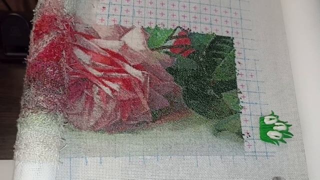 Французские розы/ 25% готовой работы #вышивка #embroidery  #мн