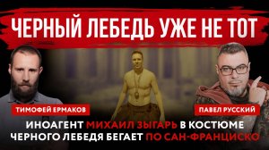 Черный лебедь уже не тот. Иноагент Михаил Зыгарь в костюме черного лебедя бегает по Сан-Франциско