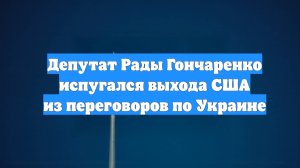 Депутат Рады Гончаренко испугался выхода США из переговоров по Украине