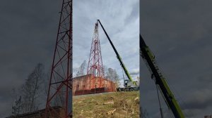 мачта 40 метров без гуська монтаж#zoomlion ##автокран #работ