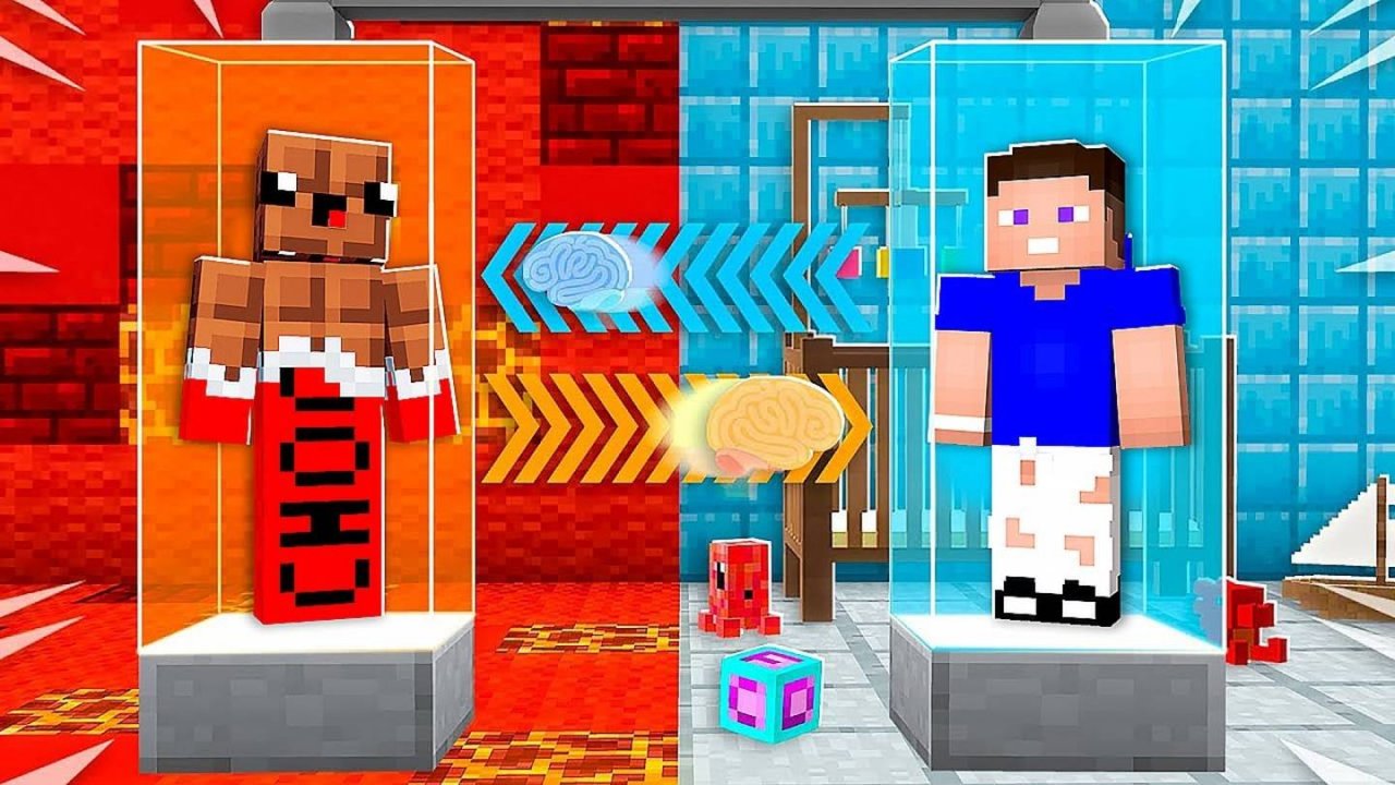 🧠Я ПОМЕНЯЛСЯ МОЗГАМИ С ЛЁНЕЙ В МАЙНКРАФТ !