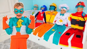 Влад и Ники. Влад превращается в супергероя и помогает семье! Видео для детей.