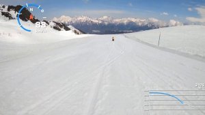 Прямой спуск по чёрной трассе в 6 лет