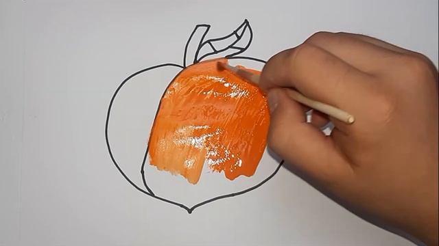 Bolalar uchun Shaftoli rasm chizish/нарисуйте/Персик/Draw a Picture of a Peach
