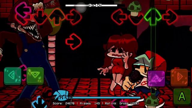 FNF марио мобильный мод MARIOS  MADNESS. Битва против злого марио в FNF.