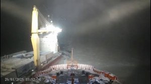 Кадры столкновения атомного ледокола «50 лет Победы» и