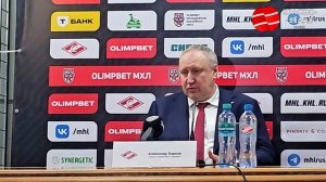 Александр Барков после пятого матча в Финале Кубка Харламова. «Спартак» 1:2 «СКА1946». 20 мая 2025.