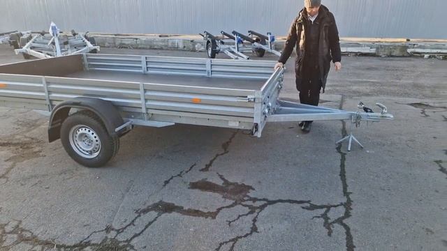 Легковой прицеп МЗСА 817718.022 для двух снегоходов. 345х195 с