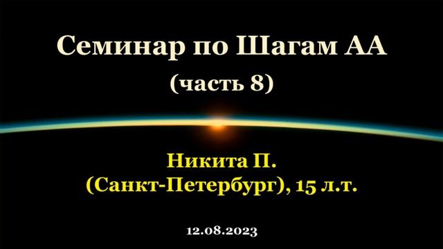 Семинар по Шагам АА. Никита П. (СПб). Часть 8 смотреть онлайн