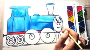 Далеко и близко. Как нарисовать Поезд и Синий Трактор.