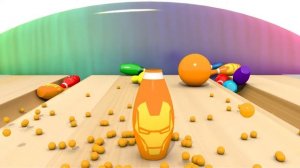 УЧИМ ЦВЕТА   Игра в Боулинг   Кегли Супергерои   Мультфильм для детей   Изучаем цвета по супергероя