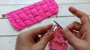 Узор плетенка спицами.Попетельно.