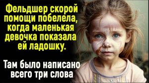 Фельдшер застыла в изумлении, когда маленькая девочка показала ей свою ладошку. Там было три слова