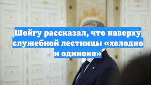 Шойгу рассказал, что наверху служебной лестницы «холодно и одиноко»