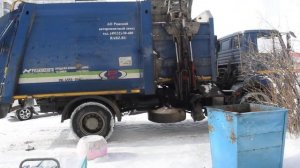 Мусоровоз МК-4555-06 на шасси КамАЗ-53605-A5 (А 475 ЕТ 122). Работа